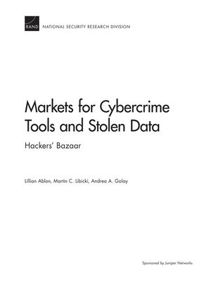 cover image of Markets for Cybercrime Tools and Stolen Data